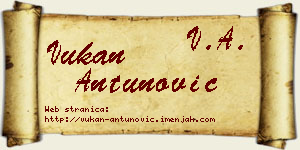 Vukan Antunović vizit kartica